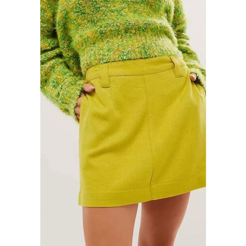 Free People Can't Blame Me Linen‎ Skirt Size 2 NWOT - Picture 2 of 4